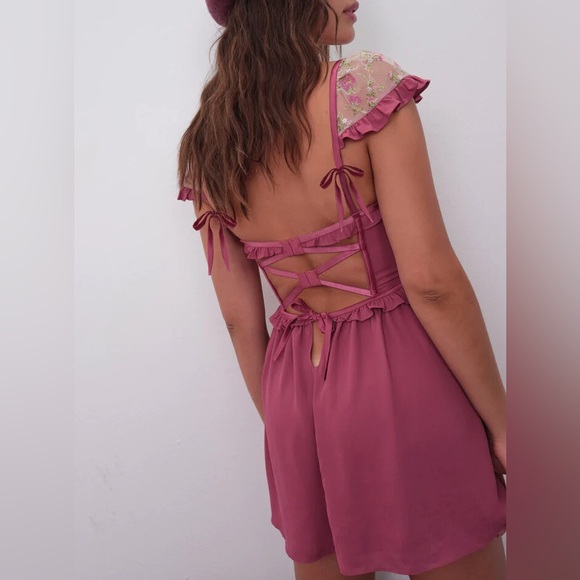 For Love & Lemons Camila Sleeved Slip Dress - Picture 2 of 10